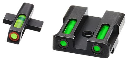 Picture of Hiviz Xdn521 Litewave H3 Tritium/Litepipe Springfield Armory Xd Sight Set Black | Green Tritium With Orange Outline Front Sight Green Fiber Optic Rear Sight 