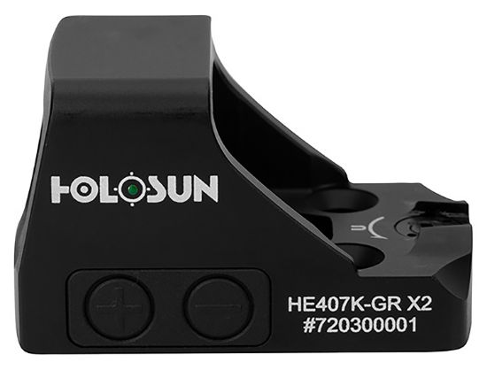 Picture of Holosun He407kgrx2 He407k- Gr X2 Black Anodized 0.58Mm X 0.77Mm 6 Moa Green Dot Reticle 