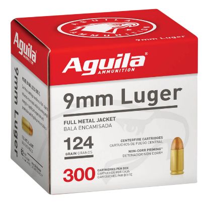 Picture of Aguila 1E092108 Target & Range Handgun 9Mm Luger 124Gr Full Metal Jacket 300 Per Box/4 Case 