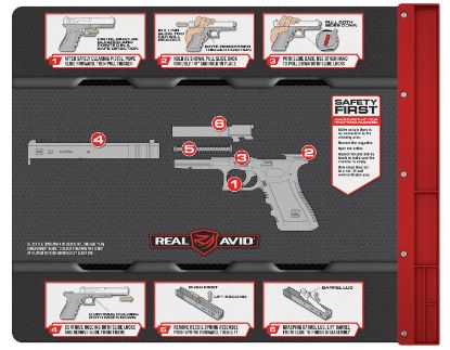 Picture of Real Avid Avglocksm Smart Mat Cleaning Mat Black/Gray Non-Slip Rubber 19" X 16" Glock Parts Diagram Illustration 