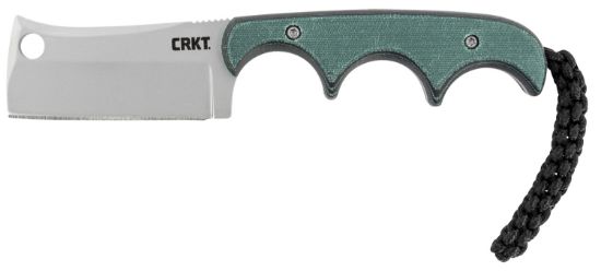 Picture of Crkt 2383 Minimalist 2.13" Fixed Cleaver Plain Bead Blasted 5Cr15mov Ss Blade/ Green Contoured Resin Infused Fiber Handle Includes Lanyard/Sheath 