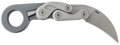 Picture of Crkt 4045 Provoke Compact 2.26" Folding Hawkbill Plain Stonewashed D2 Steel Blade, Stonewashed Aluminum Handle, Includes Pocket Clip 