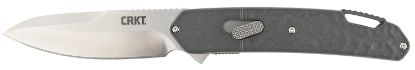 Picture of Crkt K540gxp Bona Fide 3.59" Folding Modified Drop Point Plain Satin D2 Steel Blade/Black Textured Aluminum Handle Includes Pocket Clip 