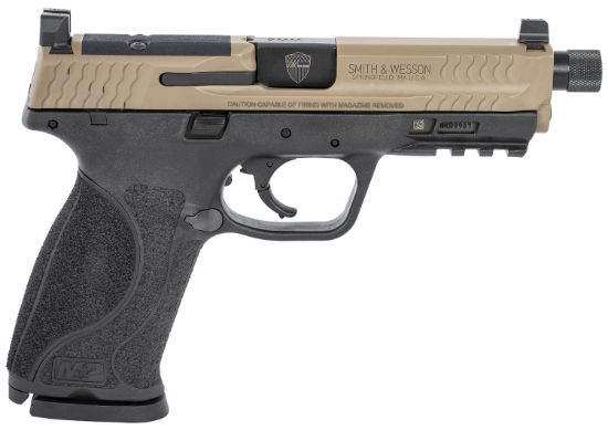 Picture of Smith & Wesson 13450 M&P M2.0 Or Spec Series Kit 9Mm Luger 4.60" 17+1 Black Polymer Frame Flat Dark Earth Stainless Steel Slide Black Interchangeable Backstrap Grip 