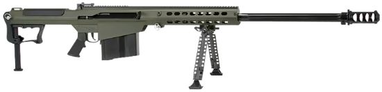Picture of Barrett 14555 M107a1 50 Bmg 10+1 29" Chrome-Lined Fluted Barrel, Od Green Cerakote Aluminum Receiver, Od Green Fixed Stock W/Thermal-Guard Cheek Piece & Sorbothane Recoil Pad, Optics Ready 