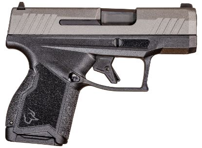 Picture of Taurus 1-Gx4m93c Gx4 Micro-Compact 9Mm Luger Caliber With 3.06" Barrel, 11+1 Capacity, Black Finish Frame, Serrated Tungsten Gray Cerakote Steel Slide & Interchangeable Backstrap Grip Includes 2 Mags