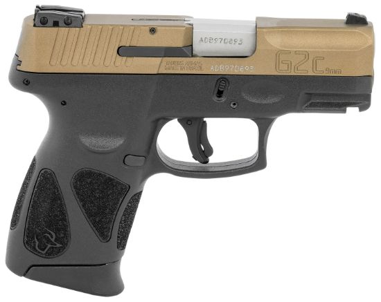 Picture of Taurus 1G2c93a12 G2c Compact Frame 9Mm Luger 12+1 3.26" Matte Stainless Steel Barrel, Burnt Bronze Serrated Alloy Steel Slide, Black Polymer Frame W/Picatinny Rail & Polymer Grip, Right Hand 