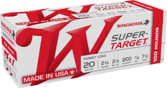 Picture of Winchester Ammo Trgt207vp Super-Target 20 Gauge 2.75" 7/8 Oz 7.5 Shot 25 Per Box/ 10 Case 