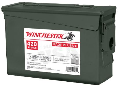 Picture of Winchester Ammo Wm193420cs Usa M193 5.56X45mm Nato 55 Gr Full Metal Jacket 840Rds/ 420 Bx 2 Cans 