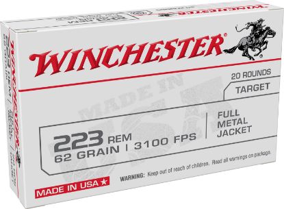 Picture of Winchester Ammo W223fmj62 Usa 223 Rem 62 Gr Full Metal Jacket 20 Per Box/ 50 Case 