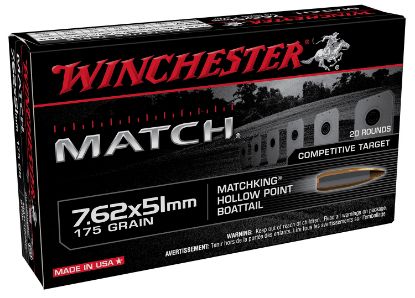 Picture of Winchester Ammo S76251m Match 7.62X51mm Nato 175 Gr Sierra Matchking Bthp 20 Per Box/ 25 Case 