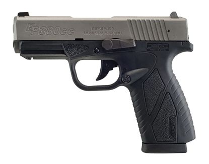 Picture of Bersa Bp9spgcc Bpcc Sub-Compact Frame 9Mm Luger 8+1, 3.30" Black Steel Barrel, Sliver Serrated Steel Slide, Sniper Gray Polymer Frame W/Picatinny Rail 