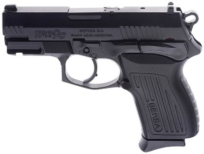 Picture of Bersa Tpr9cm Tprc Compact Frame 9Mm Luger 13+1, 3.25" Black Manual Barrel, Matte Black Serrated Steel Slide & Aluminum Frame, Ambidextrous 