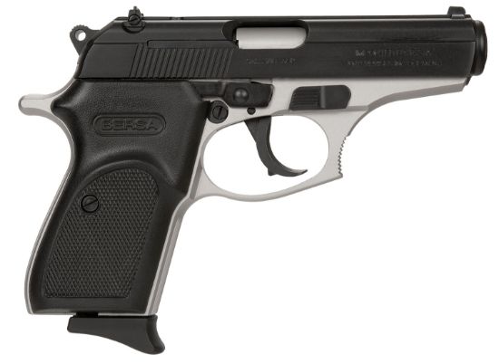 Picture of Bersa T380dt8 Thunder Micro-Compact Frame 380 Acp 8+1, 3.50" Steel Barrel, Matte Black Serrated Steel Slide, Satin Nickel Aluminum Frame 