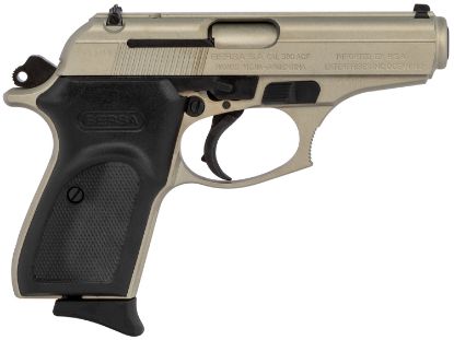 Picture of Bersa T380nkl8 Thunder Micro-Compact Frame 380 Acp 8+1, 3.50" Satin Nickel Steel Barrel, Serrated Steel Slide & Aluminum Frame 