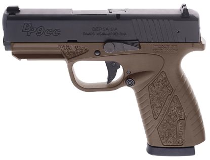 Picture of Bersa Bp9decc Bpcc Sub-Compact Frame 9Mm Luger 8+1, 3.30" Black Steel Barrel, Matte Black Serrated Steel Slide, Flat Dark Earth Polymer Frame W/Picatinny Rail 