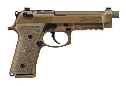 Picture of Beretta Usa Js92qm9a4gm M9a4 Centurion 9Mm Luger 5.10" Barrel 18+1, Flat Dark Earth Cerakote Polymer Frame, Serrated Steel Optic Cut Slide, Polymer Grip & Decocker Safety 