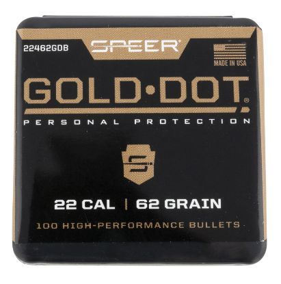 Picture of Speer 22462Gdb Gold Dot 224 Cal .22 62 Gr Soft Point 100 Per Box/ 20 Case 