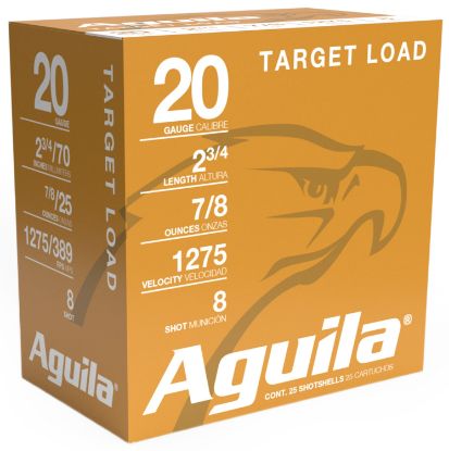 Picture of Aguila 1Chb2038 Target Load Competition 20Gauge 2.75" 7/8Oz 8Shot 25 Per Box/10 Case 