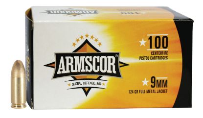 Picture of Armscor 50445 Precision Value Pack 9Mm Luger 124 Gr Full Metal Jacket 100 Per Box/ 12 Case 