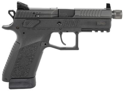 Picture of Cz-Usa 89289 P-07 Suppressor Ready 9Mm Luger 4.36" 17+1 Overall Black Finish With Inside Railed Nitride Steel Slide, Stippled Interchangeable Backstrap Grip & Picatinny Rail 