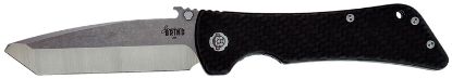 Picture of Southern Grind Sg02050008 Bad Monkey 4" Folding Tanto Plain Satin 14C28n Steel Blade, 5.25" Black Textured Carbon Fiber Handle, Includes Pocket Clip 