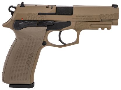 Picture of Bersa Tpr9fde Tpr Sports South Exclusive Full Size Frame 9Mm Luger 17+1, 4.30" Black Steel Barrel, Flat Dark Earth Serrated Steel Slide & Aluminum Frame W/Picatinny Rail, Ambidextrous 