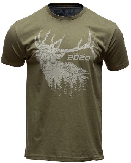 Picture of Springfield Armory Gep8605s 2020 Elk Men's Military Green Cotton/Polyester Short Sleeve Small 