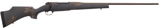 Picture of Weatherby Mcu03n243nr4b Mark V Camilla Ultra Lightweight Compact 243 Win 4+1 22" Barrel, Midnight Bronze Cerakote Metal Finish, Black With Smoke/Gold Sponge Accents Monte Carlo Stock 