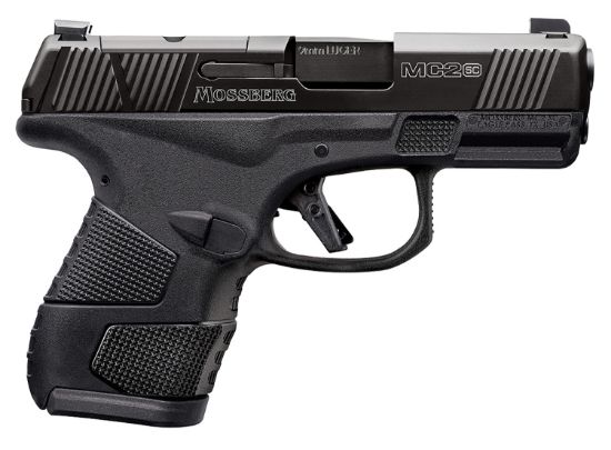 Picture of Mossberg 89044 Mc2sc Sub-Compact 9Mm Luger 3.40" 14+1,11+1 Matte Black Dlc Stainless Steel With Optics Cut Aggressive Textured Black Polymer Grip Tritium Pro Night Sights (No Safety) 