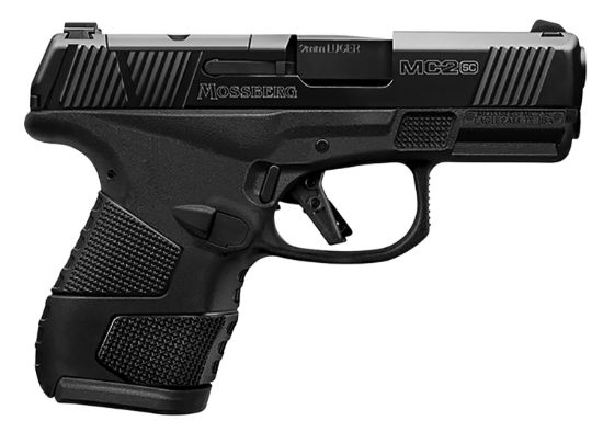 Picture of Mossberg 89045 Mc2sc Sub-Compact 9Mm Luger 3.40" 10+1 Matte Black Dlc Stainless Steel With Optics Cut Aggressive Textured Black Polymer Grip With Cross-Bolt Safety 