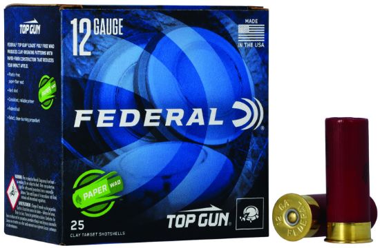 Picture of Federal Tg12w8 Top Gun Paper Wad 12 Gauge 2.75" 1 1/8 Oz 8 Shot 25 Per Box/ 10 Case 