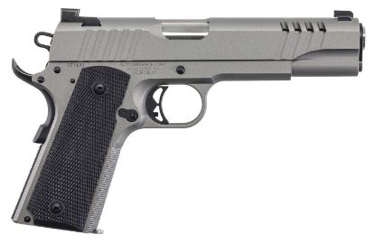 Picture of Auto-Ordnance 1911Tcac6n 1911 A1 45 Acp 7+1 5" Savage Silver Cerakoate, Serrated/Ported Slide, Black Rubber Grips, Truglo Night Sights 