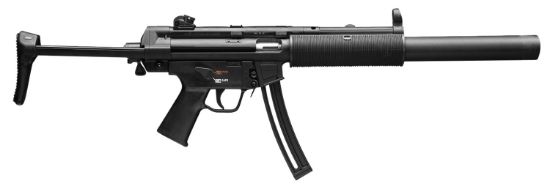 Picture of Hk 81000468 Mp5 22 Lr 25+1, 16.10" Black Barrel, Black Retractable Stock & Grip 