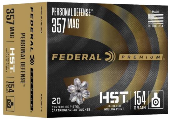 Picture of Federal P357hst1s Premium Personal Defense 357 Mag 154 Gr Hst Jacketed Hollow Point 20 Per Box/ 10 Case 