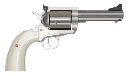 Picture of Magnum Research Bfr44mag5b6 Bfr Short Cylinder 44 Rem Mag 6 Shot, 5" Brushed Stainless Steel Barrel, Cylinder & Frame, White Polymer Grip, Hammer Safety, Exposed Hammer 