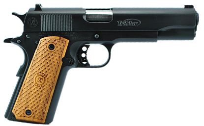 Picture of Tristar 85607 American Classic Government 1911 38 Super 9+1, 5" Stainless Steel Barrel, Blued Serrated Steel Slide, Blued Steel Frame W/Beavertail, Wood Grip 