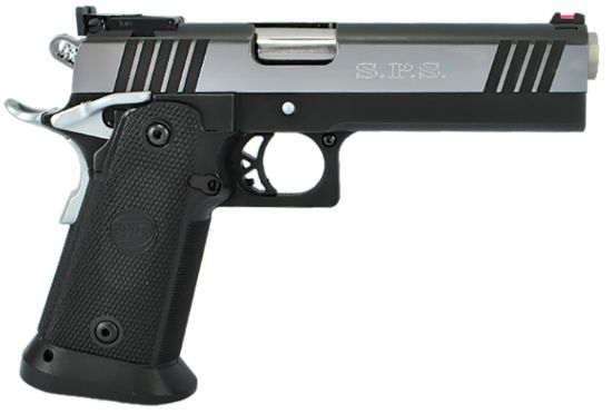 Picture of Tristar 85674 Sps Pantera 1911 9Mm Luger 18+1, 5" Stainless Steel Barrel, Black Chrome Serrated Steel Slide, Black Steel Frame W/Beavertail, Black Polymer Grip 