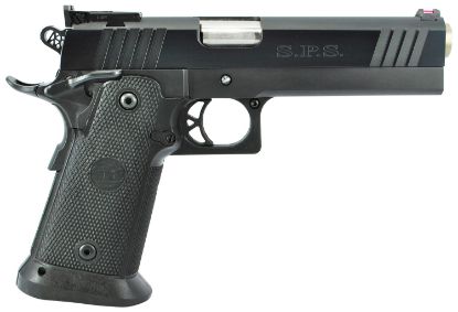 Picture of Tristar 85675 Sps Pantera 1911 9Mm Luger 18+1, 5" Stainless Steel Barrel, Black Chrome Serrated Steel Slide, Black Steel Frame W/Beavertail, Black Polymer Grip 