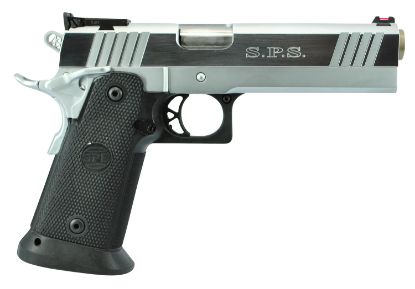 Picture of Tristar 85676 Sps Pantera 1911 9Mm Luger 18+1 5" Stainless Steel Barrel, Chrome Serrated Steel Slide, Chrome Steel Frame W/Beavertail, Black Polymer Grip 