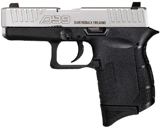 Picture of Diamondback Db0200p021 Db9 Gen4 Micro-Compact Frame 9Mm Luger 6+1, 3.10" Stainless Steel Barrel, Nickel Boron Serrated Stainless Steel Slide, Black Polymer Frame Black & Grip 