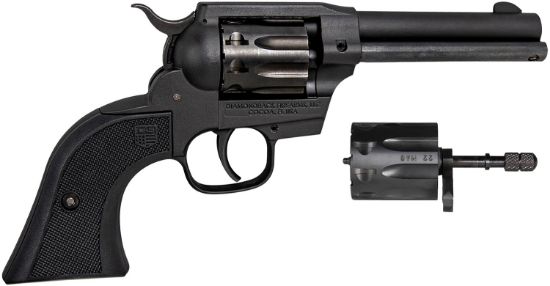 Picture of Diamondback Db0500a001 Sidekick Dual Cylinder 22 Lr/22 Wmr 9 Shot, 4.50" Black Cerakote Steel Barrel & Cylinder, Black Cerakote Zinc Alloy Frame Black Checkered Grips, Hammer Safety, Exposed Hammer 