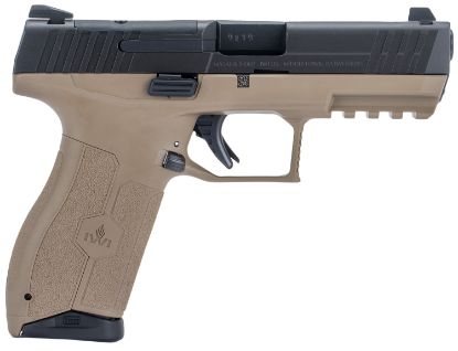 Picture of Iwi Us M9orp10fdns Masada Full Size 9Mm Luger 10+1, 4.10" Black Button Rifled Steel Barrel, Black Optic Ready/Serrated Steel Slide, Flat Dark Earth Polymer Frame W/Picatinny Rail, Ambidextrous 