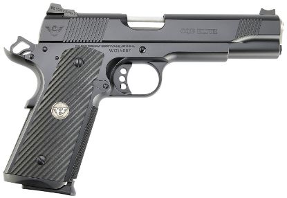 Picture of Wilson Combat Cqbefs45a Cqb Elite 45 Acp 8+1 5" Stainless Match Grade Barrel, Black Serrated Carbon Steel Slide, Black Carbon Steel Frame W/Beavertail, Black G10 Starburst Grip 