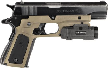 Picture of Recover Tactical Cc3p0201 Frame Grip Tan Polymer Frame With Interchangeable Black & Tan Panels For Standard Frame 1911 
