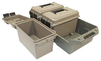 Picture of Mtm Case-Gard Ac3c 3-Can Ammo Crate 50 Cal Rifle, Dark Earth/Army Green, Polypropylene 13.5" X 7.4" X 8.5", 30 Lbs 