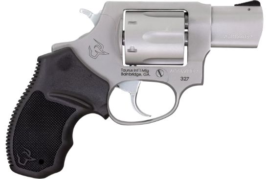 Picture of Taurus 232729 327 Small Frame 327 Federal Mag 6Rd 2" Matte Stainless Steel Barrel, Cylinder & Frame, Black Finger Groove Rubber Grip, Hammer Safety 