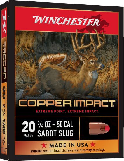 Picture of Winchester Ammo X20clf Copper Impact 20 Gauge 2.75" 3/4 Oz Sabot Slug Shot 5 Per Box/ 20 Case 