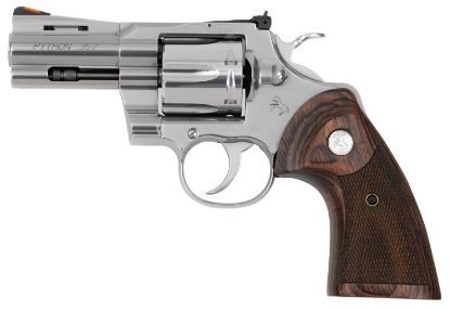 Picture of Colt Mfg Pythonsp3wts Python 38 Special 357 Mag 6 Shot 3" Stainless Recessed Target/Vent Rib Barrel, Cylinder & Frame, Walnut W/Colt Medallion Grip 