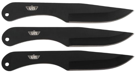 Picture of Uzi Accessories Uzktrw004 Throwing Knives Iv Three, 8.25" Plain Black Stainless Steel 